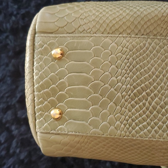 Longchamp Gatsby Snakeskin Exotic Green Leather Satchel Purse B3202 - Picture 5 of 10